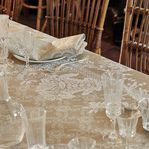 Garnier-Thiebaut Scarlett Natruel Jacquard Tablecloth