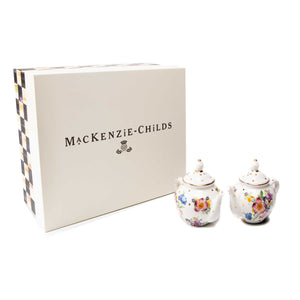 MacKenzie-Childs Flower Market Teapot Salt & Pepper Set - White