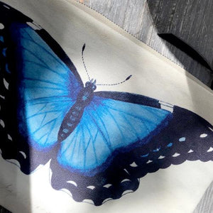 John Derian Blue Butterflies Zipper Pouch