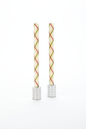 https://www.janeleslieco.com/products/Mackenzie-Childs Glow-fishnet-ivory-green-red-taper-candles