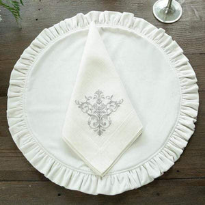 https://www.janeleslieco.com/products/arte-italica-crown-linens-designs-cream-velvet-ruffle-placemat